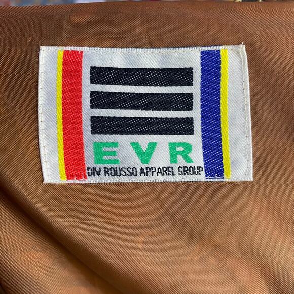 Vintage Equestrian Print Bomber Jacket Brown Tan Gold EUC Size L 100% Silk - Picture 10 of 12